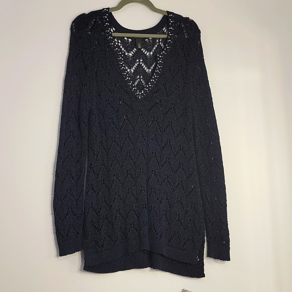 WHBM Navy Shimmer sweater - Picture 2 of 5